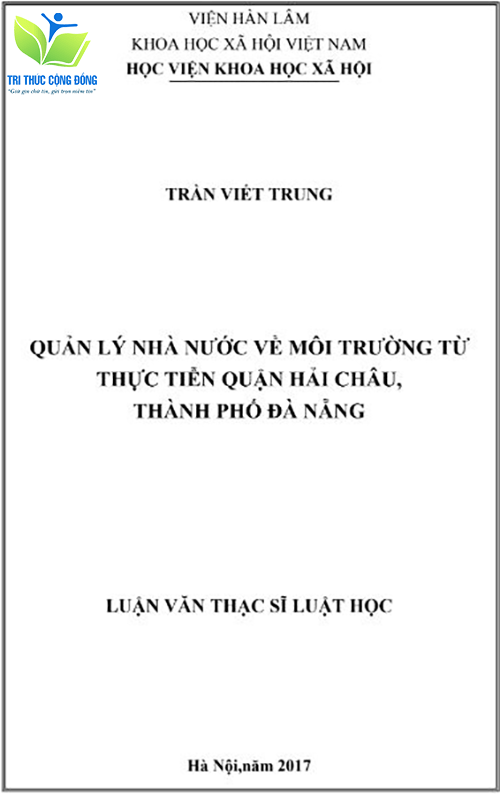 Luận văn quản lý nhà nước về môi trường qua thực tiễn Luận văn quản lý nhà nước về môi trường qua thực tiễn