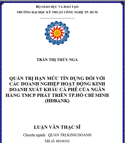 Luận văn quản trị hạn mức tín dụng đối với các doanh nghiệp Luận văn quản trị hạn mức tín dụng đối với các doanh nghiệp
