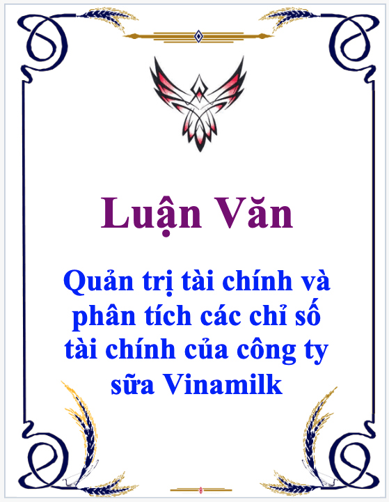 Luận văn quản trị tài chính và phân tích chỉ số tài chính Luận văn quản trị tài chính và phân tích chỉ số tài chính