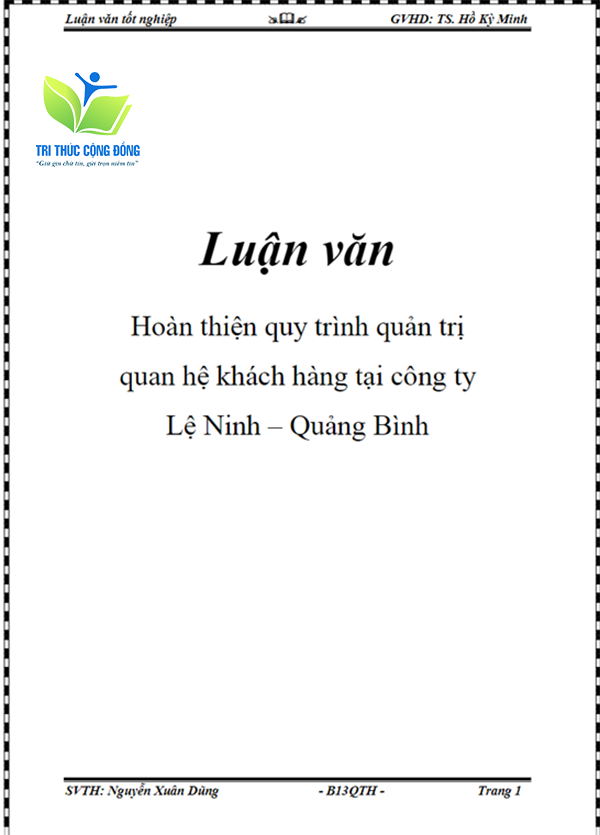 Luận văn quy trình quản trị quan hệ khách hàng Luận văn quy trình quản trị quan hệ khách hàng