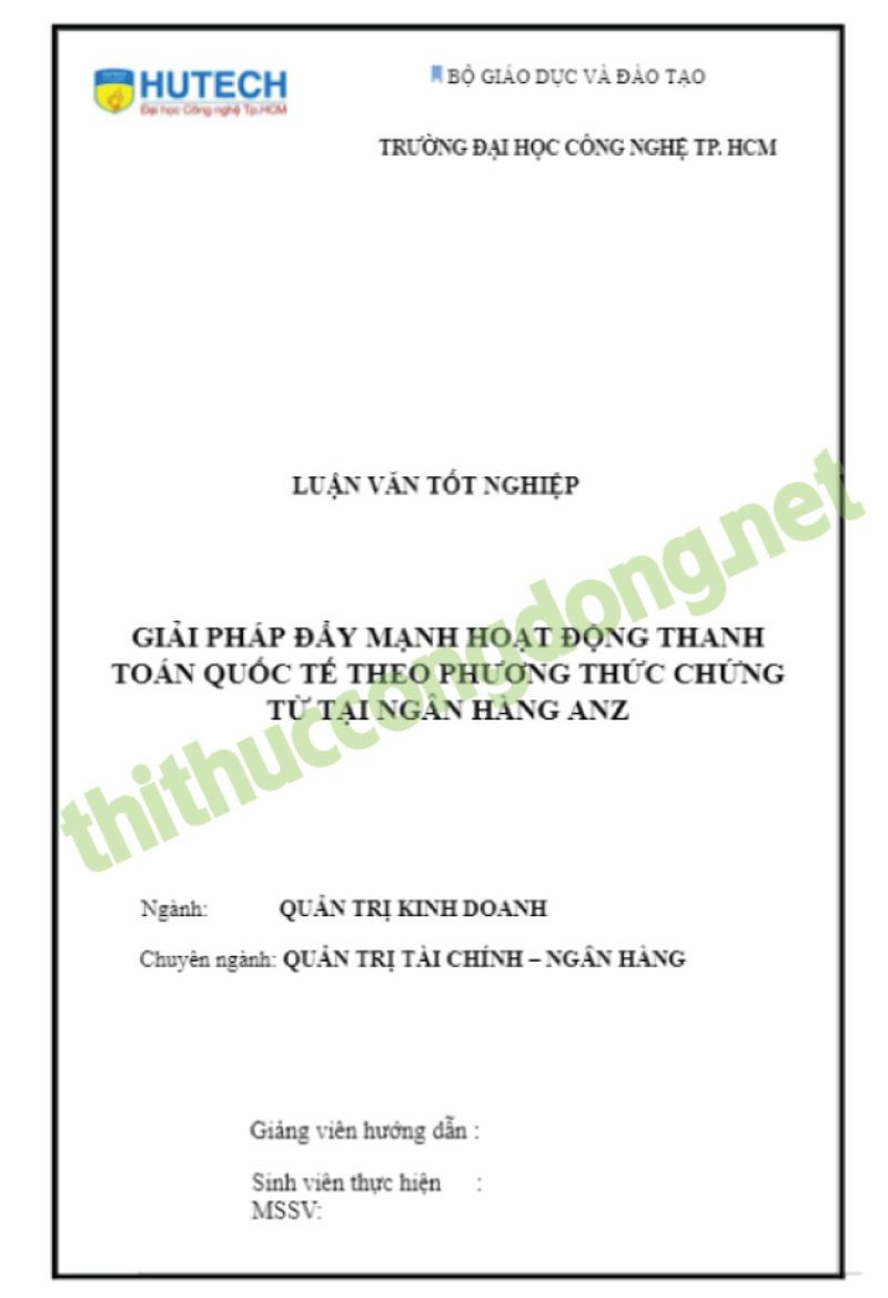 Luận văn tài chính quốc tế trong thanh toán quốc tế Luận văn tài chính quốc tế trong thanh toán quốc tế