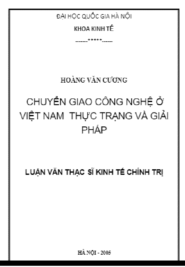 Luận văn thạc sĩ kinh tế chính trị về công nghệ thông tin Luận văn thạc sĩ kinh tế chính trị về công nghệ thông tin