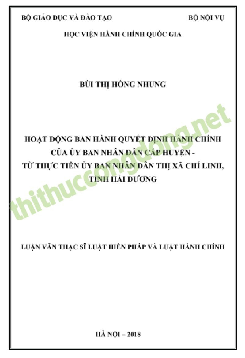 Luận văn Thạc sĩ Luật Hiến pháp và Luật Hành chính tại Hải Dương Luận văn Thạc sĩ Luật Hiến pháp và Luật Hành chính tại Hải Dương