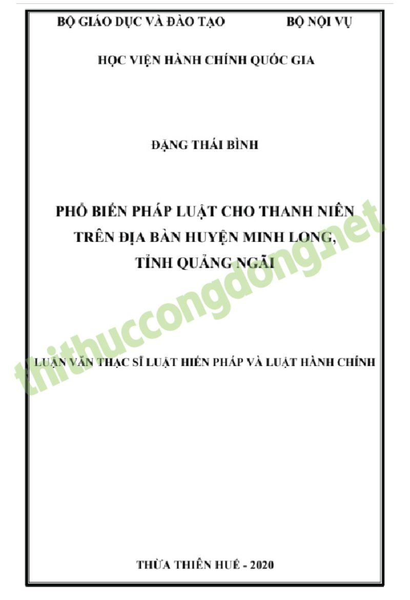 Luận văn Thạc sĩ Luật hiến pháp và Luật hành chính tại Quảng Ngãi Luận văn Thạc sĩ Luật hiến pháp và Luật hành chính tại Quảng Ngãi