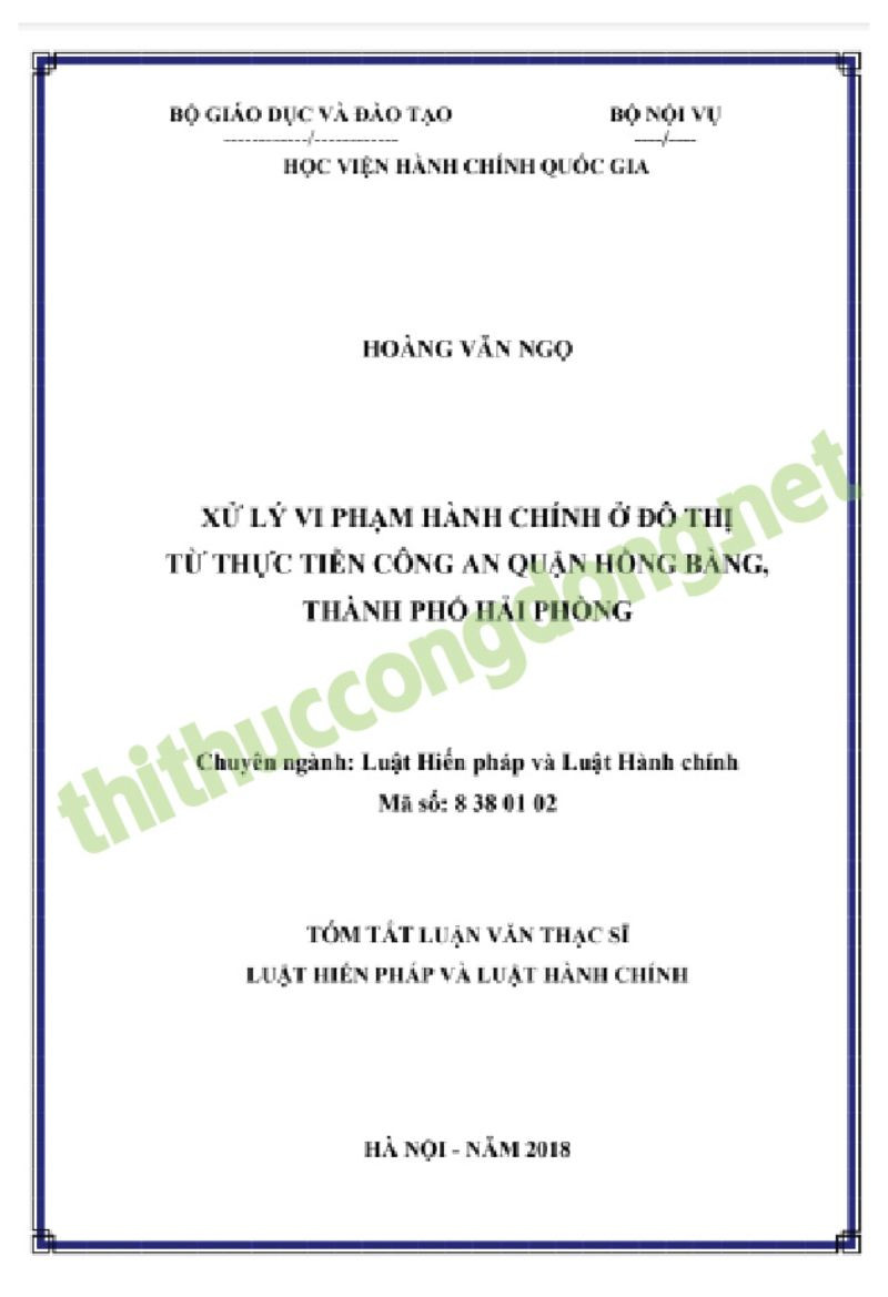 Luận văn Thạc sĩ Luật Hiến pháp và Luật Hành chính tại thành phố Hải Phòng Luận văn Thạc sĩ Luật Hiến pháp và Luật Hành chính tại thành phố Hải Phòng