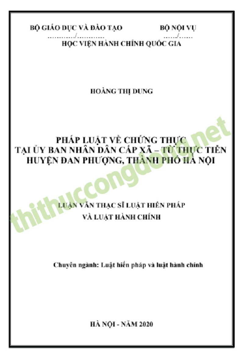 Luận văn Thạc sĩ Luật Hiến Pháp và Luật Hành chính về chứng thực Luận văn Thạc sĩ Luật Hiến Pháp và Luật Hành chính về chứng thực