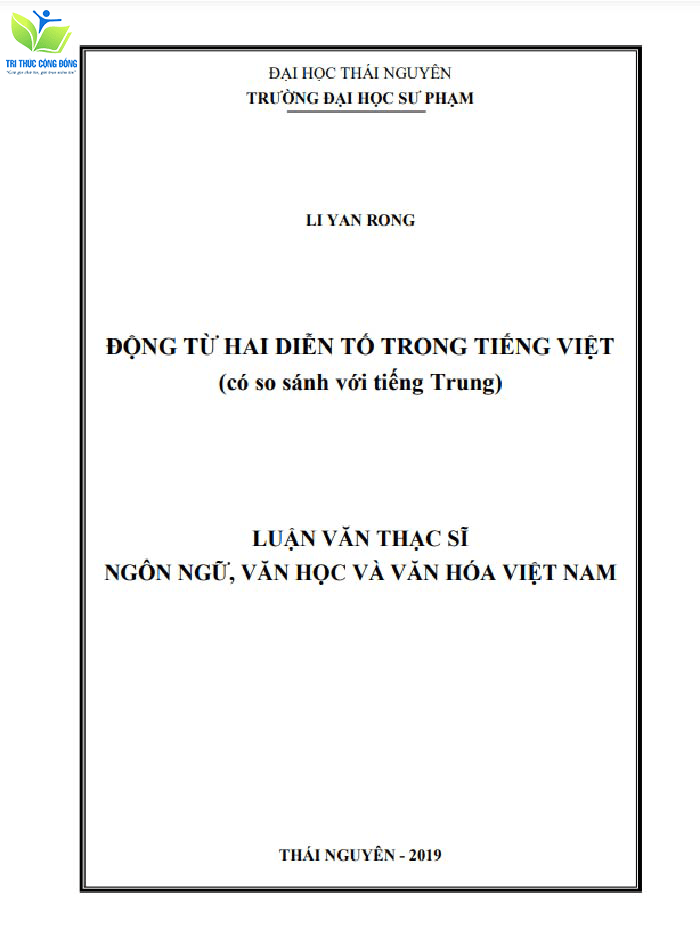 Luận văn thạc sĩ ngôn ngữ Trung về động từ 2 diễn tố Luận văn thạc sĩ ngôn ngữ Trung về động từ 2 diễn tố