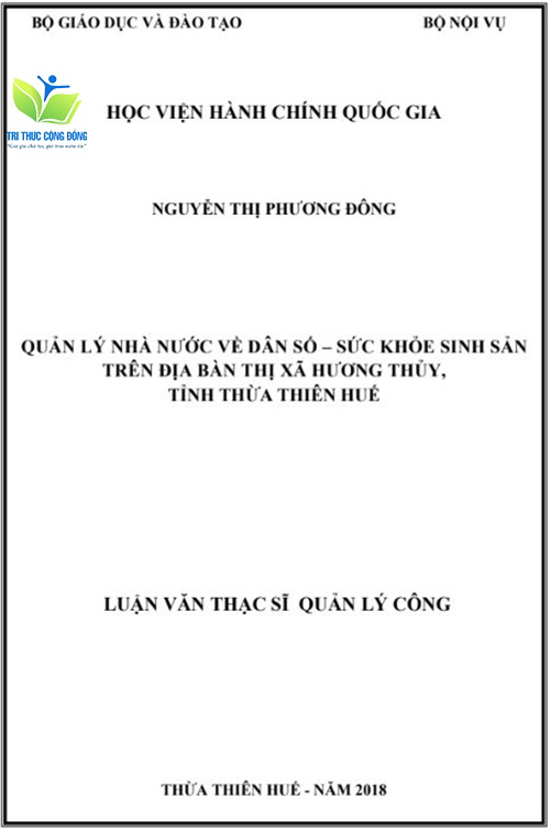 Luận văn thạc sĩ quản lý nhà nước về dân số - sức khỏe sinh sản Luận văn thạc sĩ quản lý nhà nước về dân số - sức khỏe sinh sản