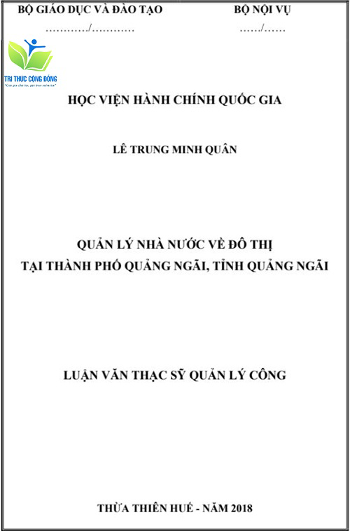 Luận văn thạc sĩ quản lý nhà nước về đô thị Luận văn thạc sĩ quản lý nhà nước về đô thị