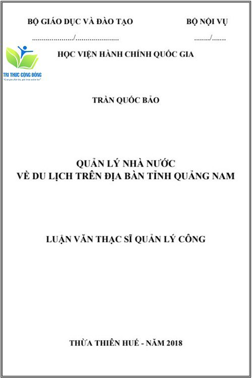 Luận văn thạc sĩ quản lý nhà nước về du lịch Luận văn thạc sĩ quản lý nhà nước về du lịch