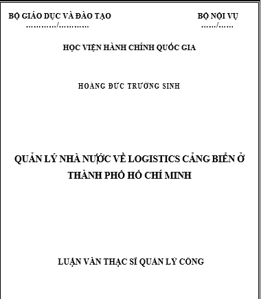 Luận văn thạc sĩ quản lý nhà nước về logistic