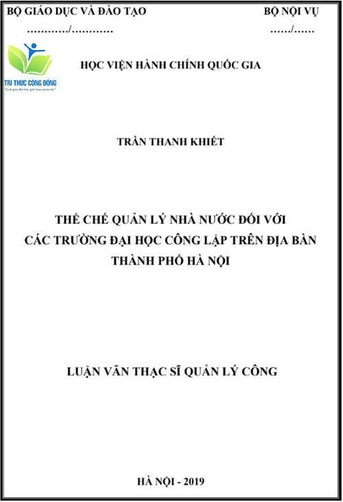 Luận văn thạc sĩ quản lý nhà nước về trường đại học công lập Luận văn thạc sĩ quản lý nhà nước về trường đại học công lập