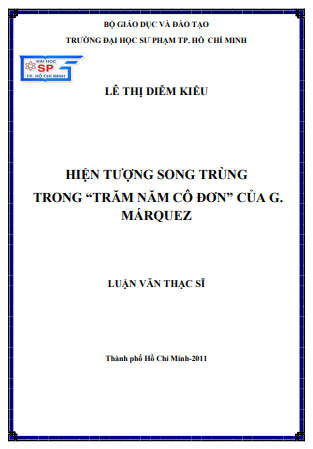 Luận văn thạc sĩ văn học về hiện tượng song trùng Luận văn thạc sĩ văn học về hiện tượng song trùng