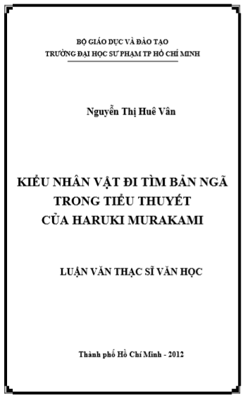 Luận văn thạc sĩ văn học về kiểu nhân vật đi tìm bản ngã Luận văn thạc sĩ văn học về kiểu nhân vật đi tìm bản ngã