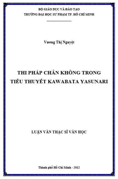 Luận văn thạc sĩ văn học về thi pháp chân không Luận văn thạc sĩ văn học về thi pháp chân không
