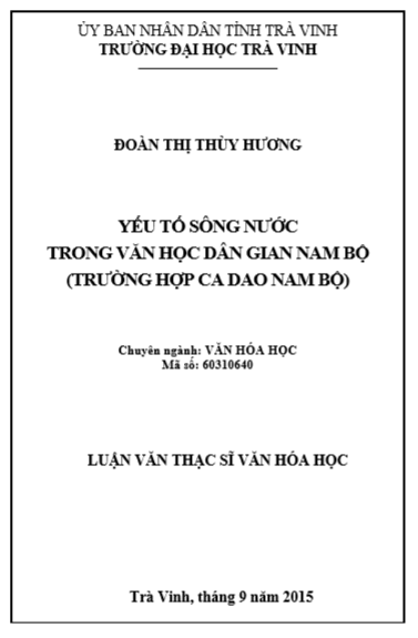 Luận văn thạc sĩ văn học về văn học dân gian trong ca dao Nam Bộ Luận văn thạc sĩ văn học về văn học dân gian trong ca dao Nam Bộ