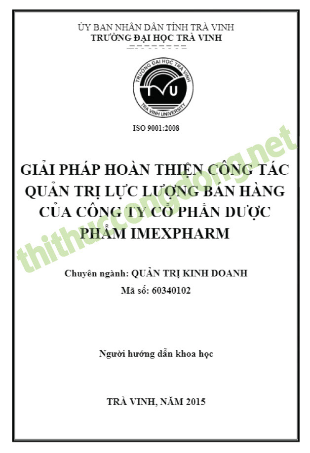 Luận văn về giải pháp hoàn thiện công tác quản trị lực lượng bán hàng Luận văn về giải pháp hoàn thiện công tác quản trị lực lượng bán hàng