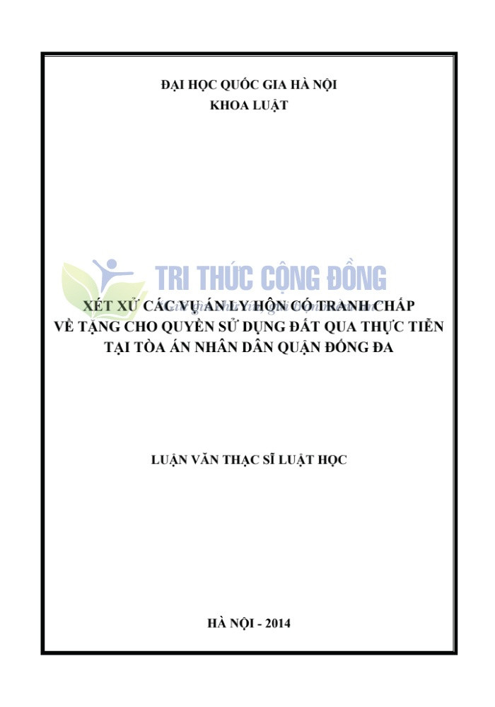 Luận văn về ly hôn liên quan đến giải quyết vụ án Luận văn về ly hôn liên quan đến giải quyết vụ án