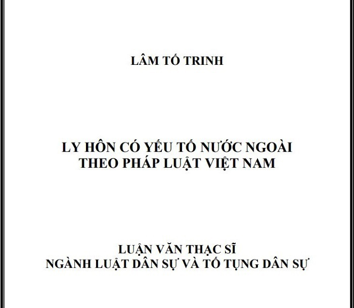 Luận văn về ly hôn theo pháp luật Việt Nam Luận văn về ly hôn theo pháp luật Việt Nam