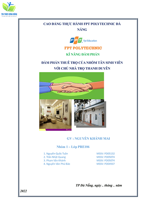 Mẫu assignment FPT kỹ năng đàm phán