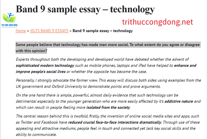 Mẫu bài essay band 9 chủ đề agree or disagree Mẫu bài essay band 9 chủ đề agree or disagree