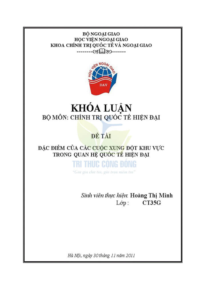 Mẫu bìa khóa luận tốt nghiệp Học viện Ngoại Giao Mẫu bìa khóa luận tốt nghiệp Học viện Ngoại Giao