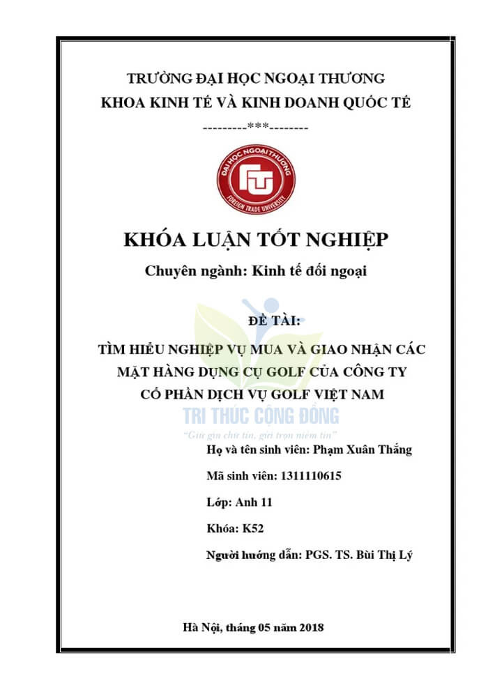 Bìa Khóa luận tốt nghiệp Đại học FTU bìa Khóa luận tốt nghiệp Đại học FTU