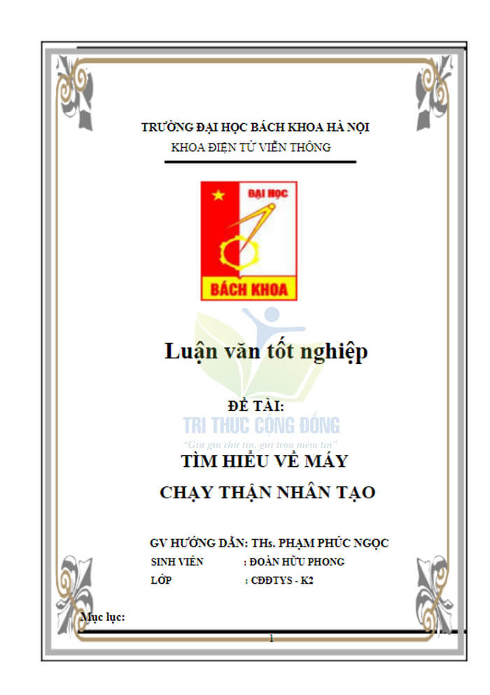 Mẫu bìa khóa luận tốt nghiệp HUST Mẫu bìa khóa luận tốt nghiệp HUST