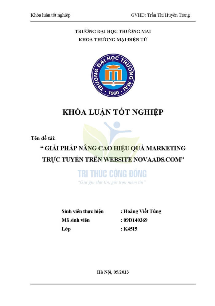Bìa khóa luận đẹp cho sinh viên Đại học Thương Mại Bìa khóa luận đẹp cho sinh viên Đại học Thương Mại