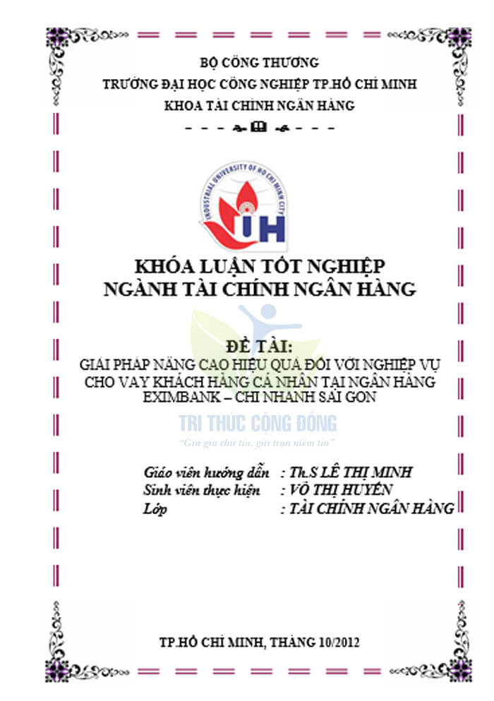 Mẫu bìa khóa luận tốt nghiệp IUH Mẫu bìa khóa luận tốt nghiệp IUH