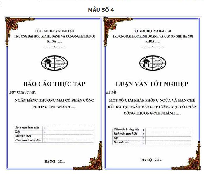 10 mẫu bìa luận văn, tiểu luận chuẩn kèm link download