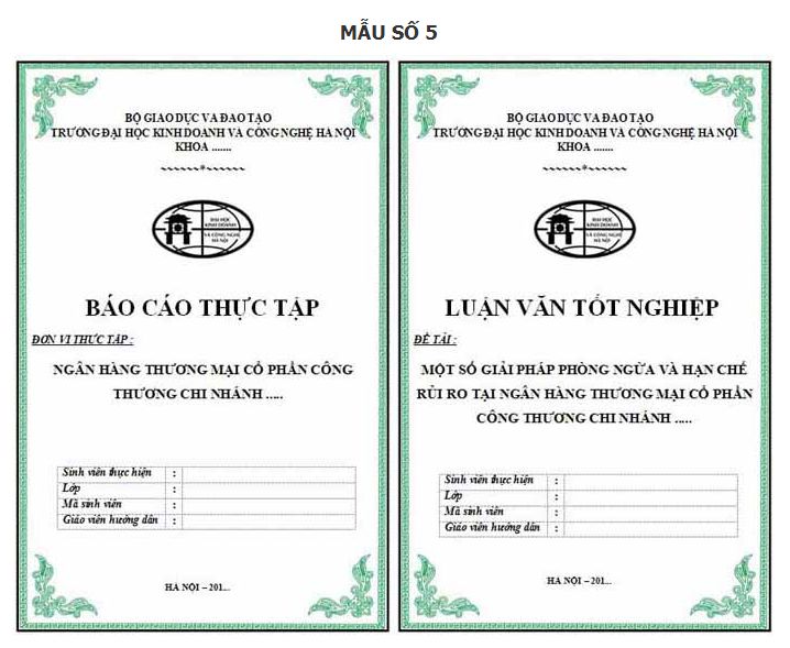 10 mẫu bìa luận văn, tiểu luận chuẩn kèm link download