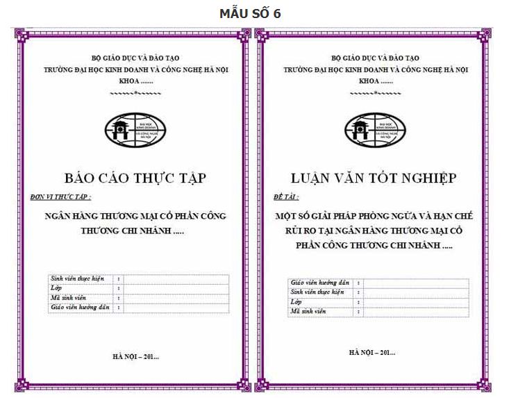 10 mẫu bìa luận văn, tiểu luận chuẩn kèm link download