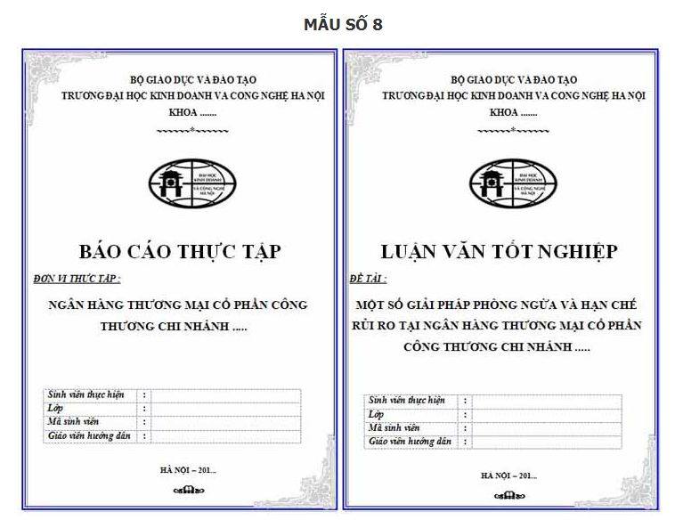 10 mẫu bìa luận văn, tiểu luận chuẩn kèm link download