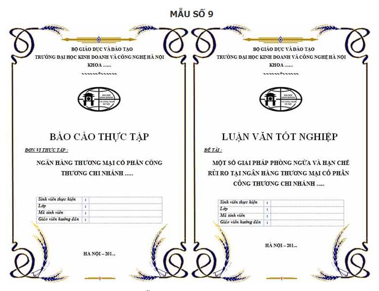 10 mẫu bìa luận văn, tiểu luận chuẩn kèm link download