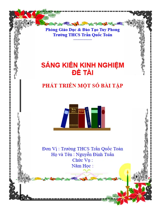 Mẫu bìa sáng kiến phát triển một số bài tập