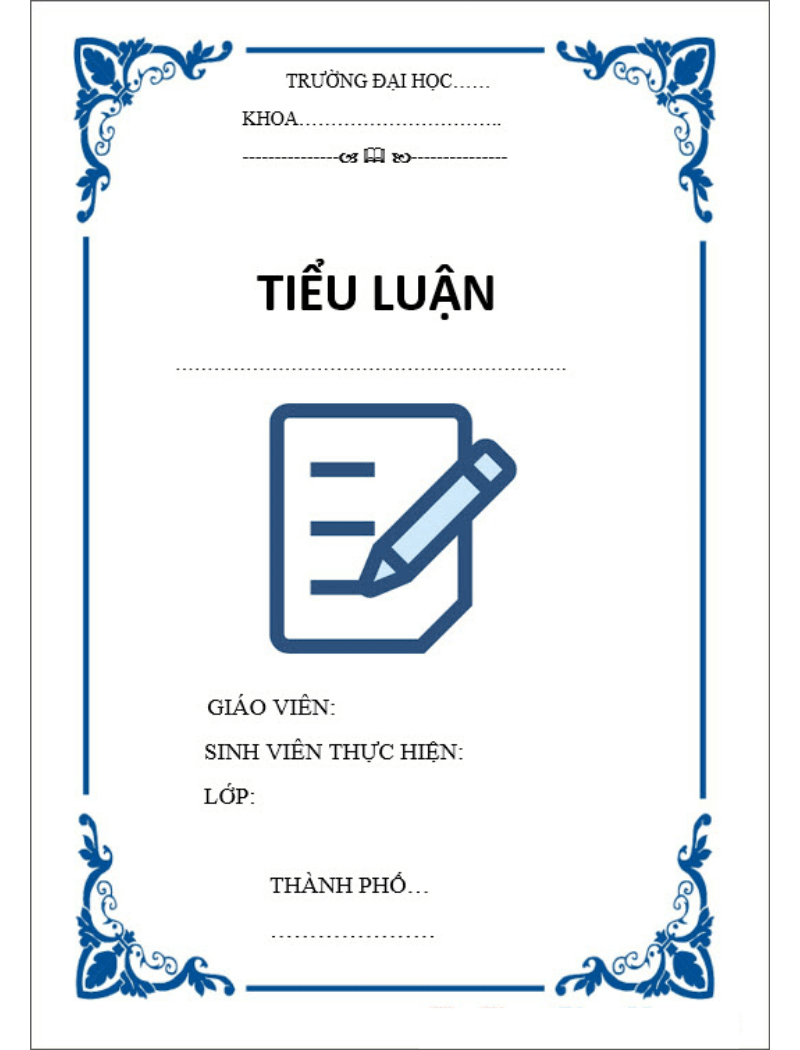 Mẫu bìa tiểu luận tham khảo 4 Mẫu bìa tiểu luận tham khảo 4
