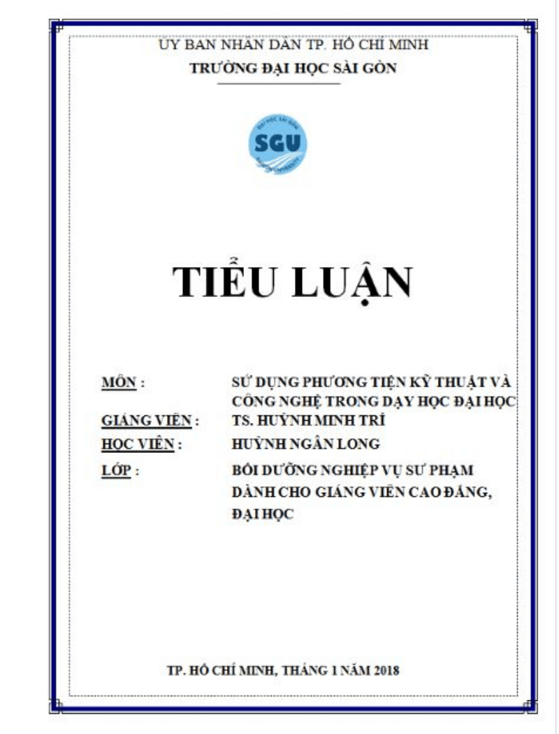 Mẫu bìa tiểu luận tham khảo 5 Mẫu bìa tiểu luận tham khảo 5