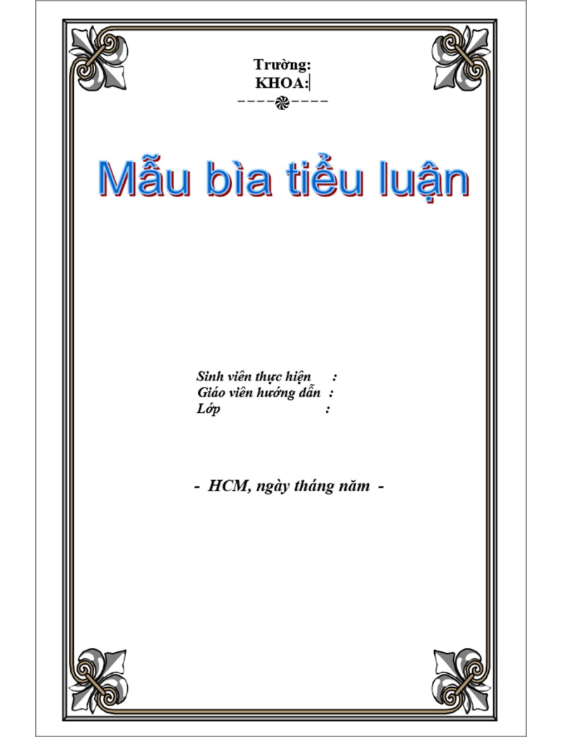Mẫu bìa tiểu luận tham khảo 6 Mẫu bìa tiểu luận tham khảo 6