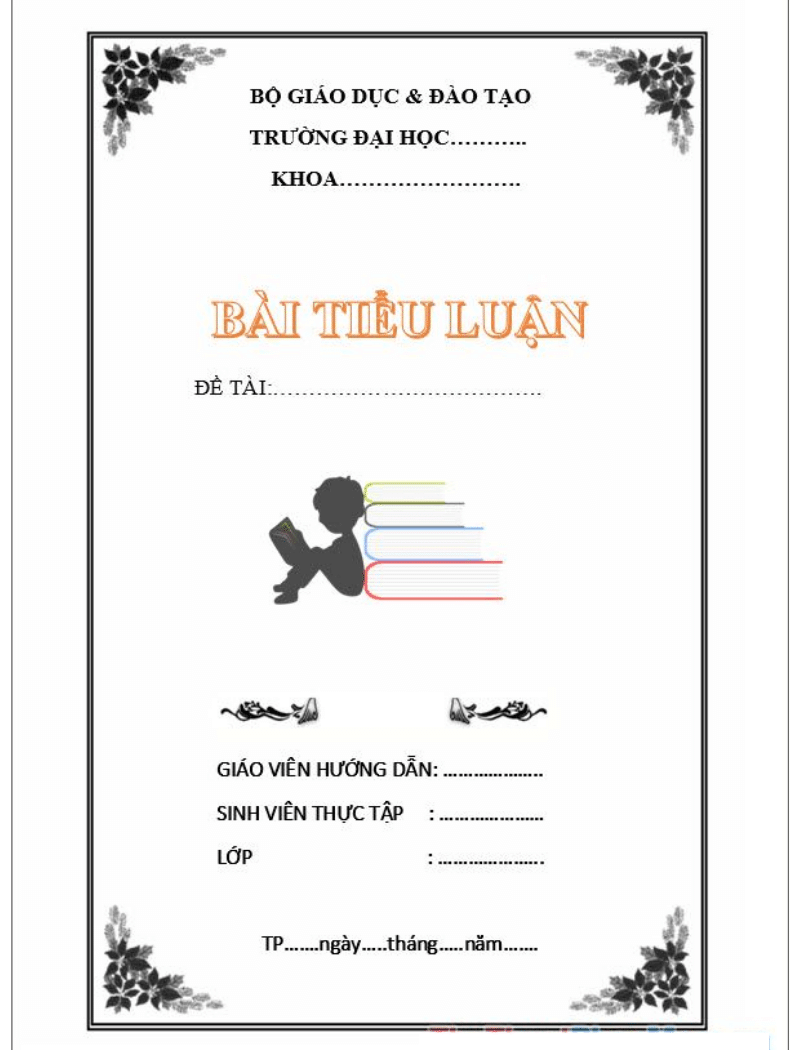 Mẫu bìa tiểu luận tham khảo 8 Mẫu bìa tiểu luận tham khảo 8