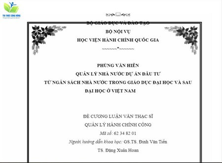 Đề cương luận văn thạc sĩ quản lý công