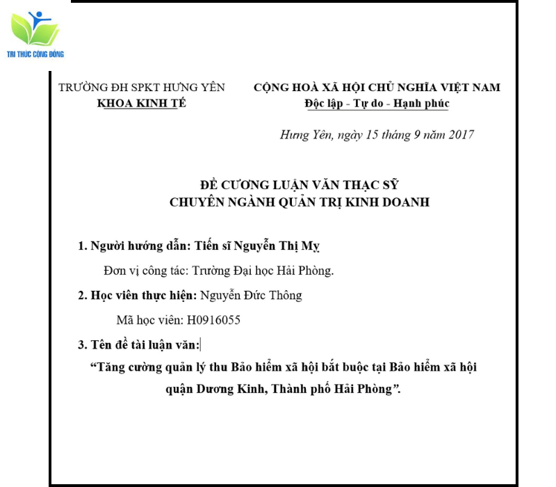 Mẫu đề cương luận văn thạc sĩ quản trị kinh doanh. Mẫu đề cương luận văn thạc sĩ quản trị kinh doanh.