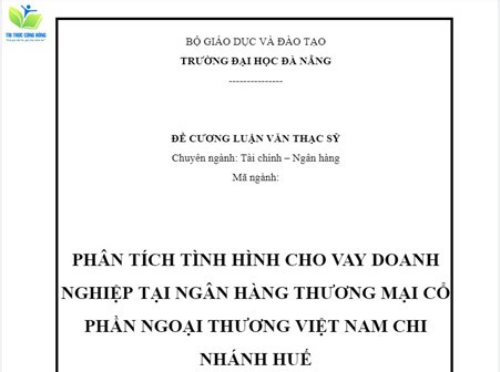 Mẫu đề cương luận văn thạc sĩ tài chính ngân hàng Mẫu đề cương luận văn thạc sĩ tài chính ngân hàng