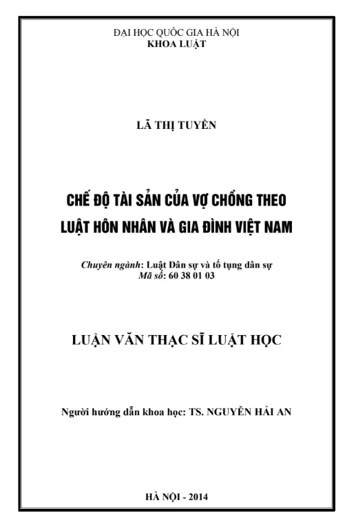 Mẫu luận văn hôn nhân và gia đình về chế độ tài sản Mẫu luận văn hôn nhân và gia đình về chế độ tài sản