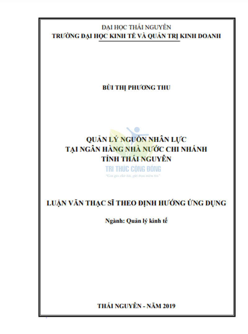 Bìa luận văn về Quản trị nhân lực tại ngân hàng Nhà nước Bìa luận văn về Quản trị nhân lực tại ngân hàng Nhà nước