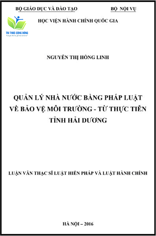 Mẫu luận văn quản lý nhà nước bằng pháp luật về bảo vệ môi trường Mẫu luận văn quản lý nhà nước bằng pháp luật về bảo vệ môi trường