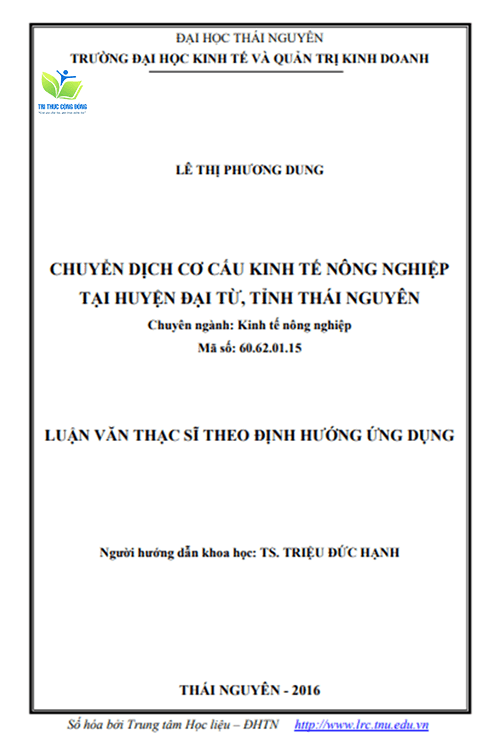 Mẫu luận văn quản lý nhà nước về kinh tế nông nghiệp Mẫu luận văn quản lý nhà nước về kinh tế nông nghiệp