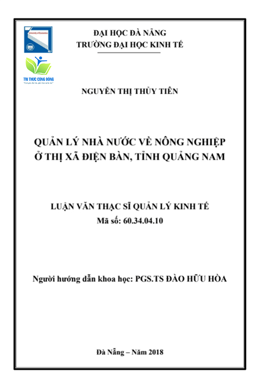 Mẫu luận văn quản lý nhà nước về nông nghiệp cấp xã Mẫu luận văn quản lý nhà nước về nông nghiệp cấp xã