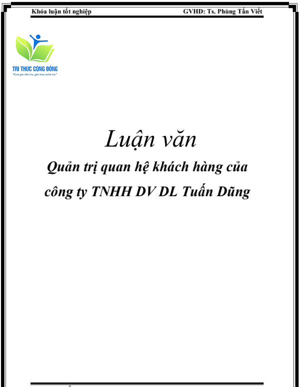Mẫu luận văn quản trị quan hệ khách hàng tại công ty A Mẫu luận văn quản trị quan hệ khách hàng tại công ty A