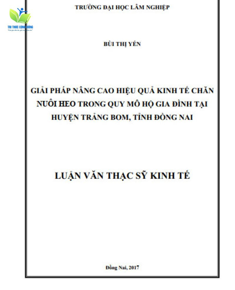 Mẫu luận văn thạc sĩ kinh tế nông nghiệp về giải pháp Mẫu luận văn thạc sĩ kinh tế nông nghiệp về giải pháp